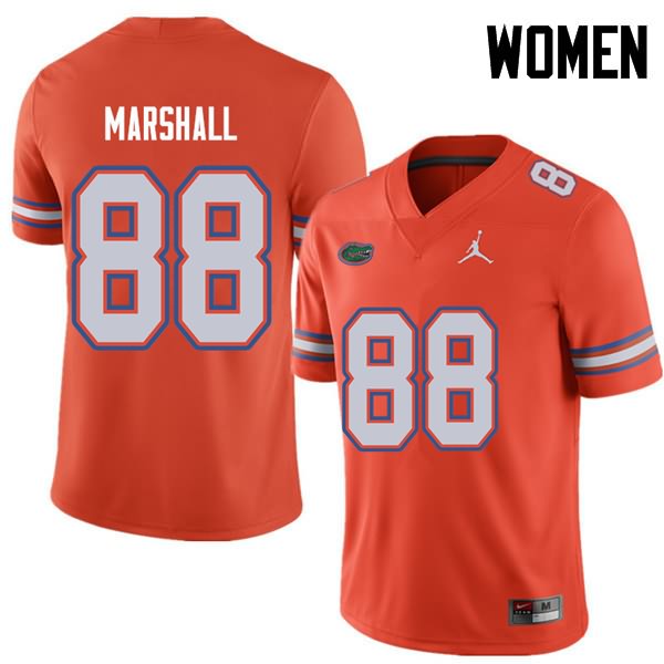 Women's NCAA Florida Gators Wilber Marshall #88 Stitched Authentic Jordan Brand Orange College Football Jersey FKE3465TO